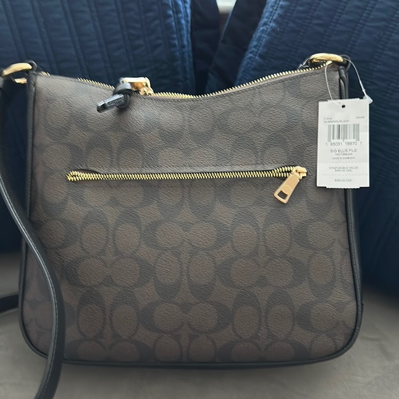 NWT Brown & Black Signature Coach Purse - Picture 2 of 3